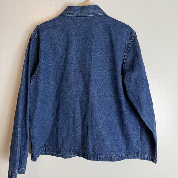 Vintage Karen Hart Womens Large Snowman Denim Jacket Winter GrandmaCore 90s - Picture 7 of 11